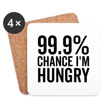 99.9 % Chance J’ai faim - Dessous de verre (lot de 4) - blanc - Devant