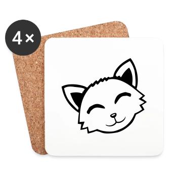 Cat Pet Animal Cute Little Kitten Friendly - Coasters (set of 4) - white - Front