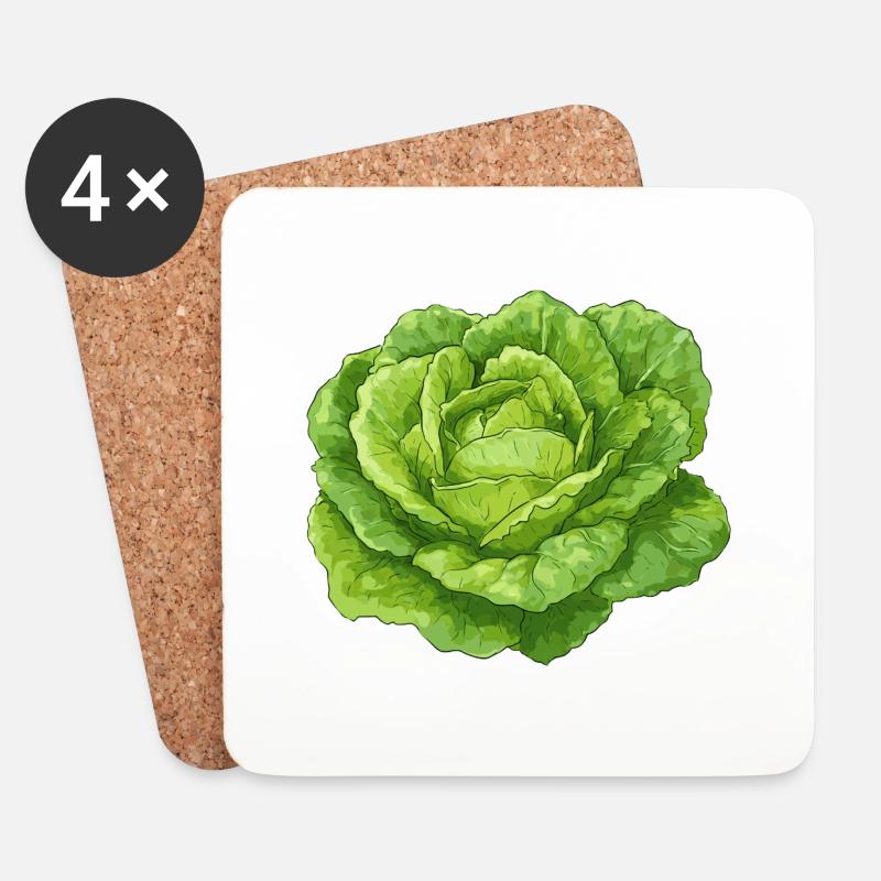 Salat - Untersetzer (4er-Set) - Weiß
