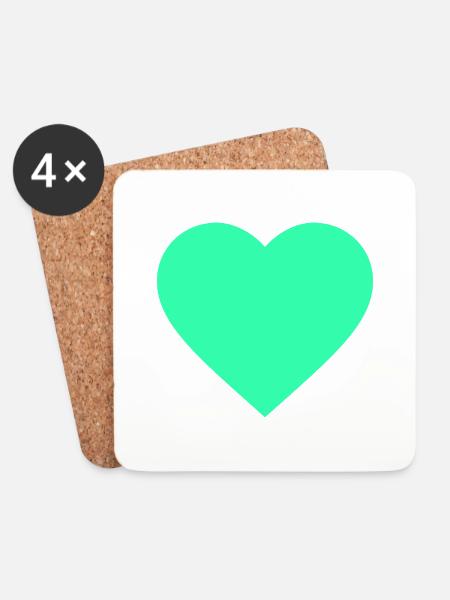the light green heart - Untersetzer (4er-Set) - Weiß