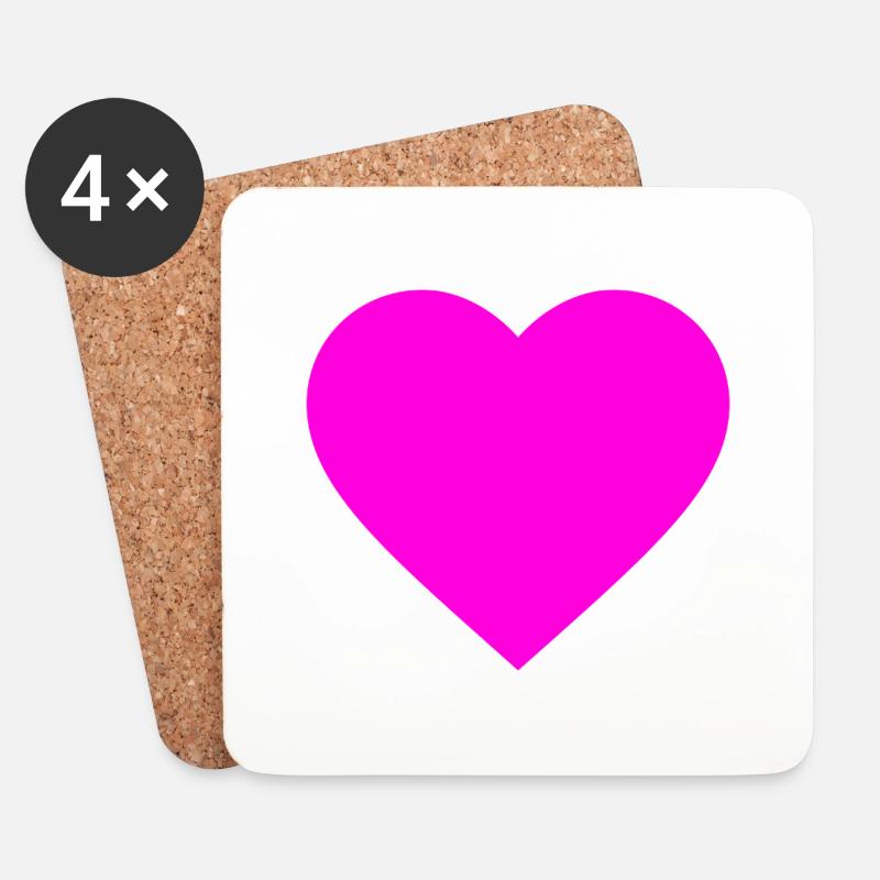 the pink heart - Untersetzer (4er-Set) - Weiß