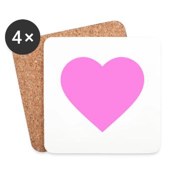 the pink/purple heart - Coasters (set of 4) - white - Front