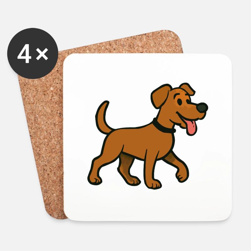 hund - Untersetzer (4er-Set) - Weiß