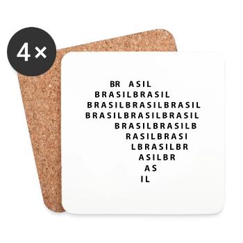 Brasilien - Brasil - Untersetzer (4er-Set) - Weiß - Vorne