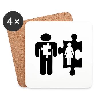 Miss. Right - Coasters (set of 4) - white - Front