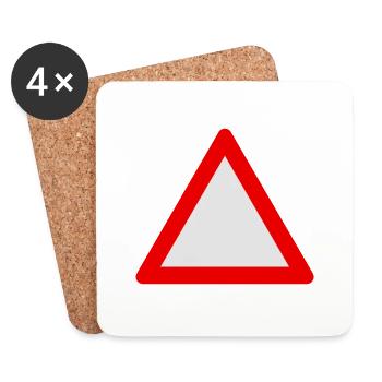 Blank Warning Triangle - Coasters (set of 4) - white - Front