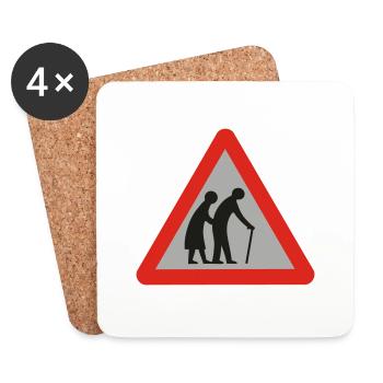 personnes âgées - Dessous de verre (lot de 4) - blanc - Devant