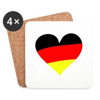 Heart Germany - Dessous de verre (lot de 4) - blanc - Devant
