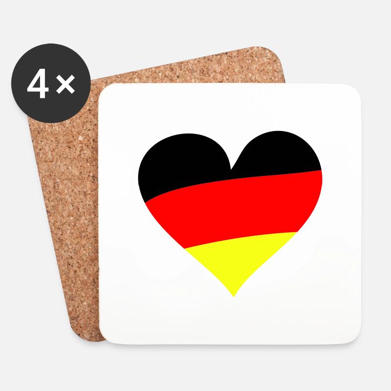 Heart Germany - Untersetzer (4er-Set) - Weiß