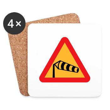 Wind Sock Symbol - Coasters (set of 4) - white - Front