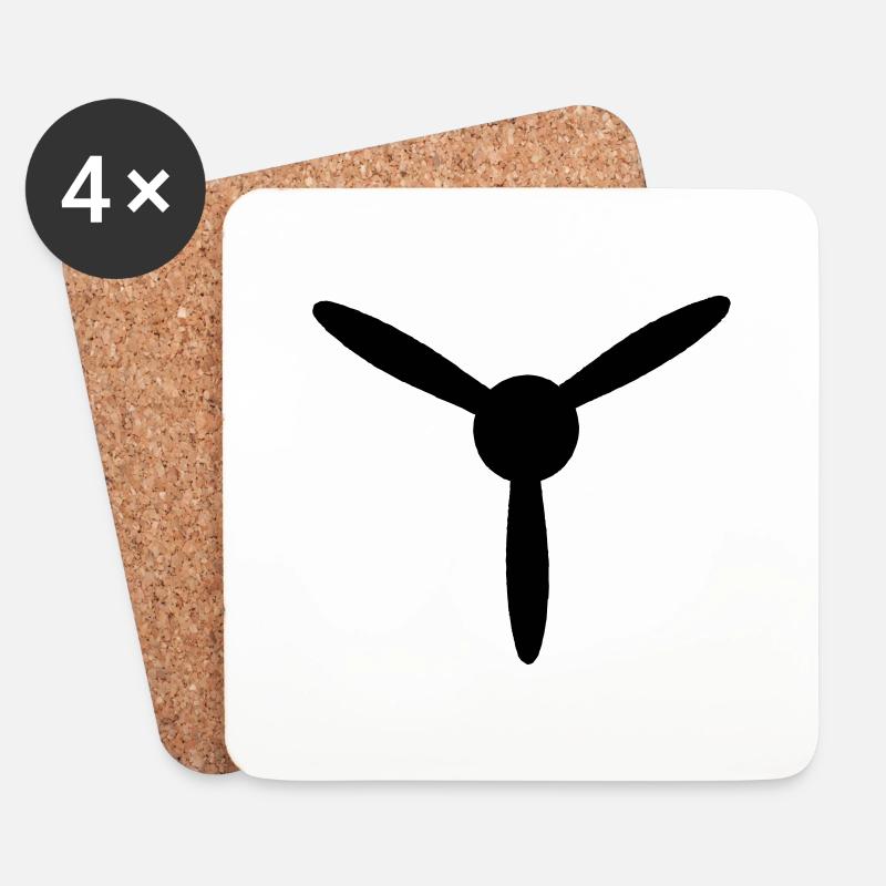 3-Blatt Propeller 1 Farbe - Untersetzer (4er-Set) - Weiß