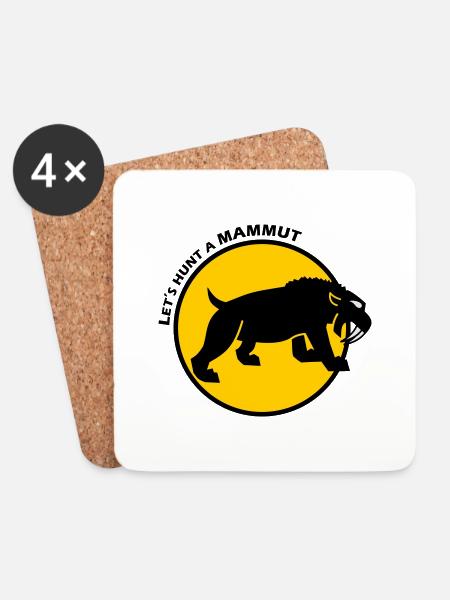 Säbelzahntiger - Untersetzer (4er-Set) - Weiß