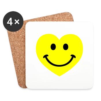 smiley smiling heart - Untersetzer (4er-Set) - Weiß - Vorne