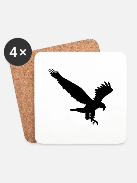 Adler - Untersetzer (4er-Set) - Weiß