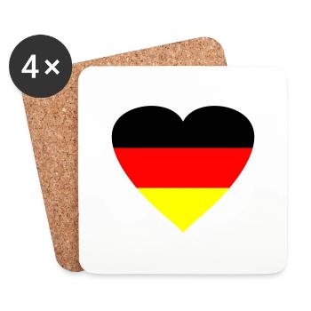 herz_deutschland2 - Untersetzer (4er-Set) - Weiß - Vorne