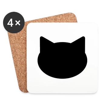 Hintergrund Katze - Untersetzer (4er-Set) - Weiß - Vorne