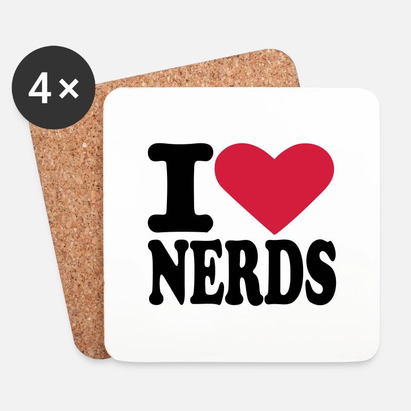 Nerd - Untersetzer (4er-Set) - Weiß