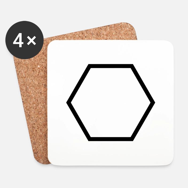 Polygon (customize) - Coasters (set of 4) - white
