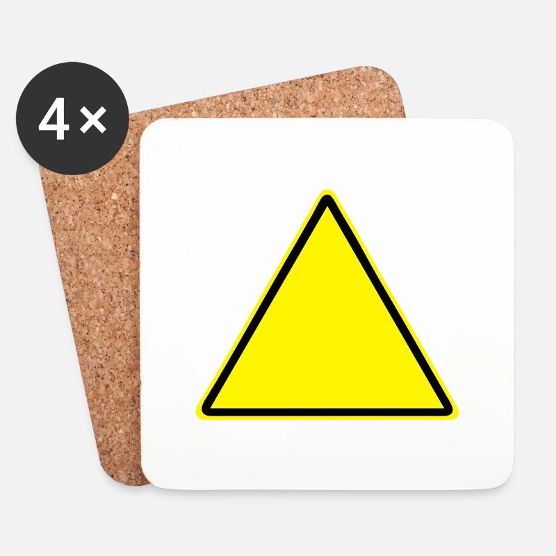 Warnschild Blanko - Untersetzer (4er-Set) - Weiß