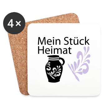 Mein Stück Heimat Bembel - Untersetzer (4er-Set) - Weiß - Vorne