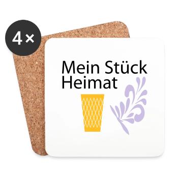 Meine Heimat Geripptes - Apfelwein - Untersetzer (4er-Set) - Weiß - Vorne