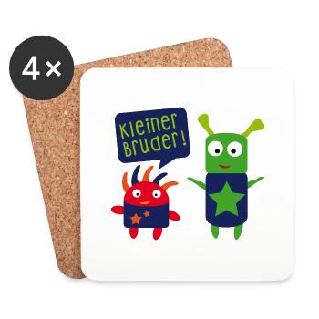 kleiner Bruder großer Bruder - Untersetzer (4er-Set) - Weiß - Vorne