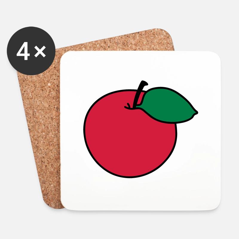 Apfel - Untersetzer (4er-Set) - Weiß