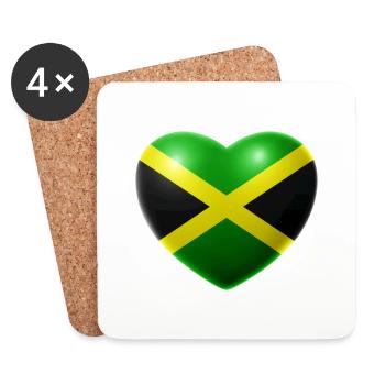 Herz (Jamaika / Jamaica) - Untersetzer (4er-Set) - Weiß - Vorne