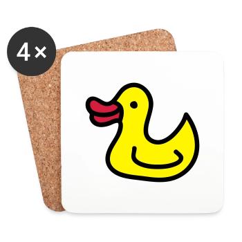 Entchen - Ente 3 - Untersetzer (4er-Set) - Weiß - Vorne