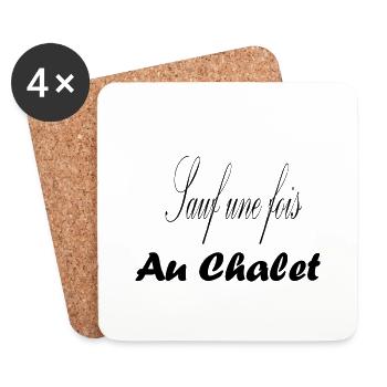 Sauf une fois au chalet - Dessous de verre (lot de 4) - blanc - Devant