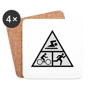 Triatlon_v2 - Untersetzer (4er-Set) - Weiß - Vorne