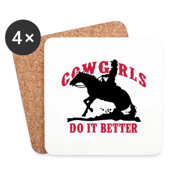 Cowgirls do it better - Slide Stop 2C - Untersetzer (4er-Set) - Weiß - Vorne