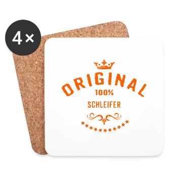 Original 100 Prozent Schleifer - RAHMENLOS Beruf - Untersetzer (4er-Set) - Weiß - Vorne