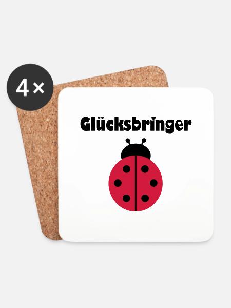 Marienkäfer - Untersetzer (4er-Set) - Weiß