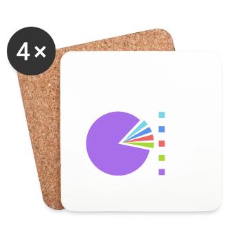 Vegan Statistik - Untersetzer (4er-Set) - Weiß - Vorne