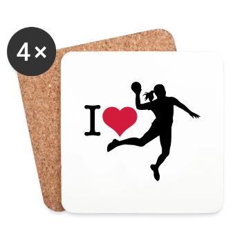 I love HANDBALLerin Silhouette 1 - Untersetzer (4er-Set) - Weiß - Vorne