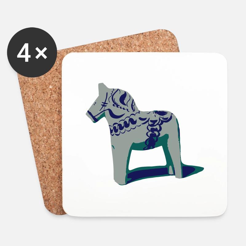 Dalahorse - Untersetzer (4er-Set) - Weiß