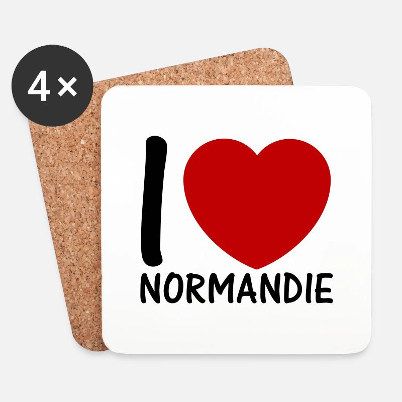 ich liebe Normandie 2c - Untersetzer (4er-Set) - Weiß