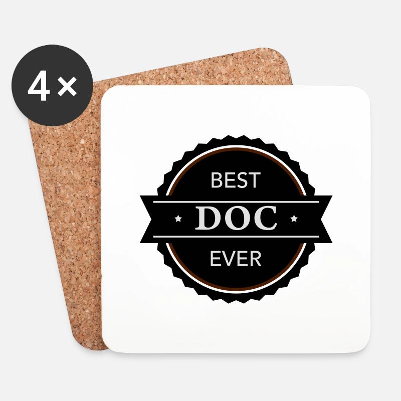 Best Doc ever - Untersetzer (4er-Set) - Weiß