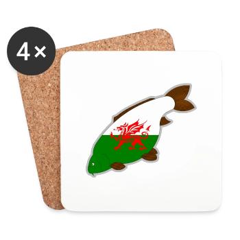 wales carp - Coasters (set of 4) - white - Front