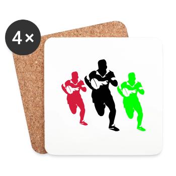 Rugby, Sport - Untersetzer (4er-Set) - Weiß - Vorne