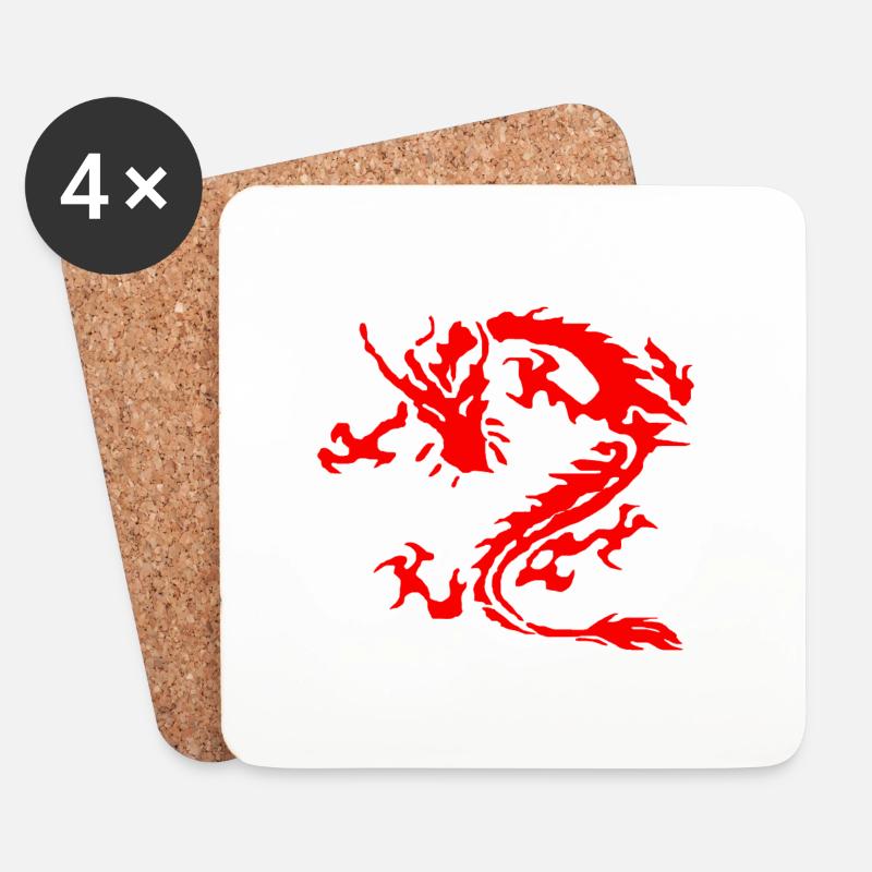 tribal dragon - Untersetzer (4er-Set) - Weiß