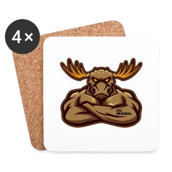 Ace original Moose Mascot - Dessous de verre (lot de 4) - blanc - Devant