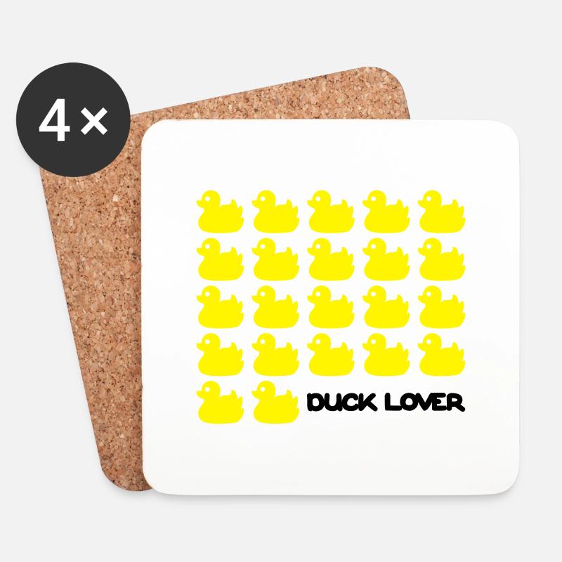 Duck Lover - Untersetzer (4er-Set) - Weiß