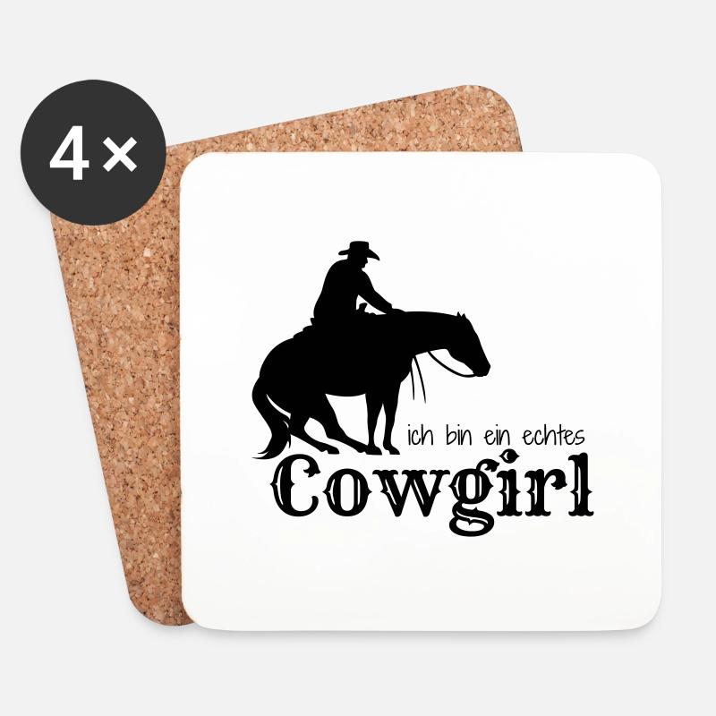 Ich bin ein echtes Cow-girl - Untersetzer (4er-Set) - Weiß