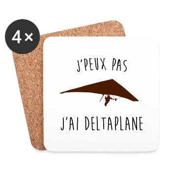 j'peux pas j'ai deltaplane - Dessous de verre (lot de 4) - blanc - Devant