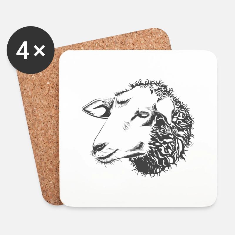 sheep110 - Untersetzer (4er-Set) - Weiß