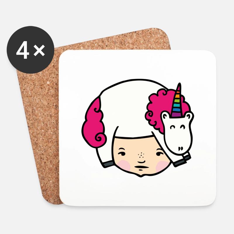 Einhornliebe - Untersetzer (4er-Set) - Weiß