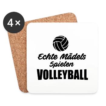 volleyball Shirt - echte Mädels spielen Volleyball - Untersetzer (4er-Set) - Weiß - Vorne