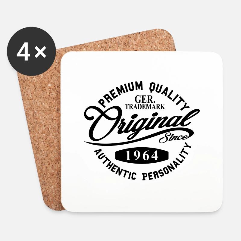 Original Depuis 1964 Handwriting Qualité Premium - Dessous de verre (lot de 4) - blanc